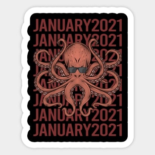 Funny Octopus - January 2021 Sticker